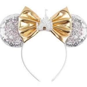Disney Silver Gold Minnie Mouse Ears Headband Disney Parks